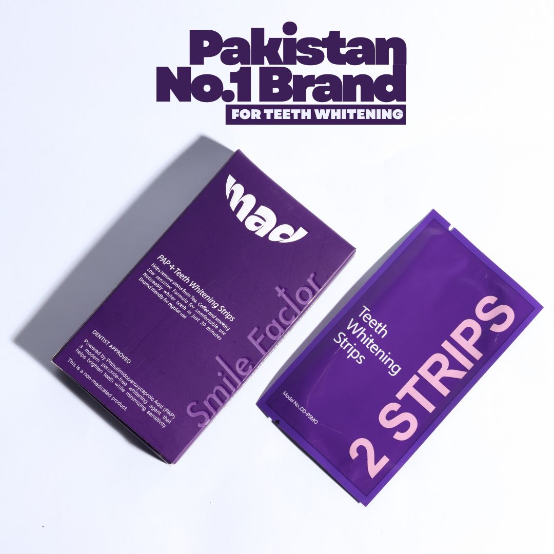MAD PAP+ Purple Teeth Whitening Strips – Peroxide-Free | Remove Stains in 30 Minutes