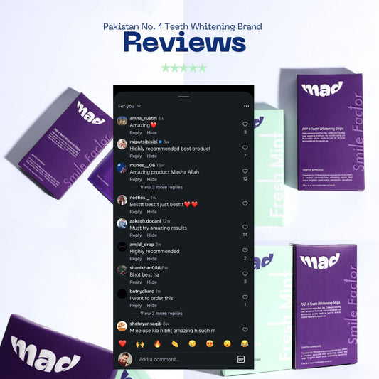 MAD Dental Purple Strips + MAD Whitening Foam AND  Whitening Powder (10 Lac+ Orders Dispatched 🏆)