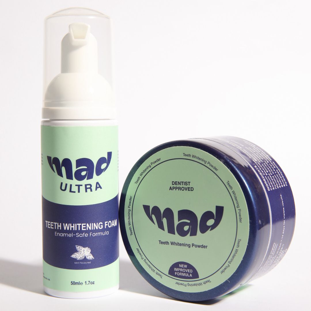 MAD Dental Pro White Strips + FREE MAD Teeth Whitening Foam AND MAD Teeth Whitening Powder (BEST SELLER))