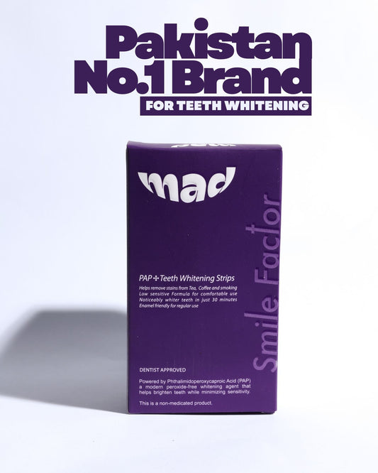 MAD PAP+ Purple Teeth Whitening Strips – Peroxide-Free | Remove Stains in 30 Minutes